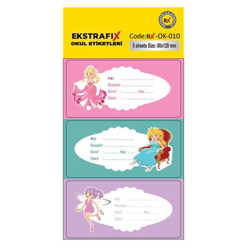 EKSTRAFİX (OK-010) OKUL ETİKET 80X120MM Q