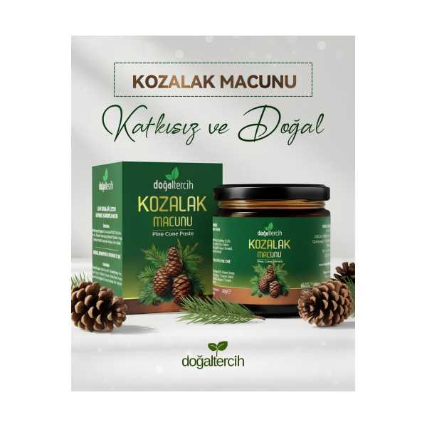 DOĞALTERCİH KOZALAK MACUNU , KATKISIZ DOĞAL İÇERİKLİ ÇAM KOZALAĞI MACUNU 240 GR