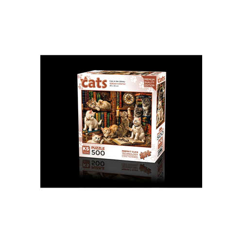 KS PUZZLE 500 CATS İN THE LİBRARY