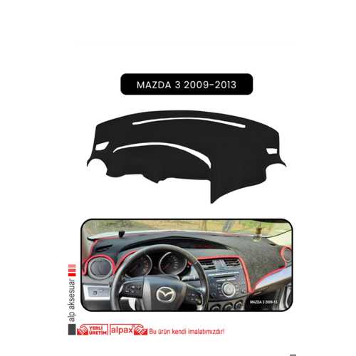 MAZDA 3 2009-2013TORPİDO KORUMA HALISI SİYAH KENAR