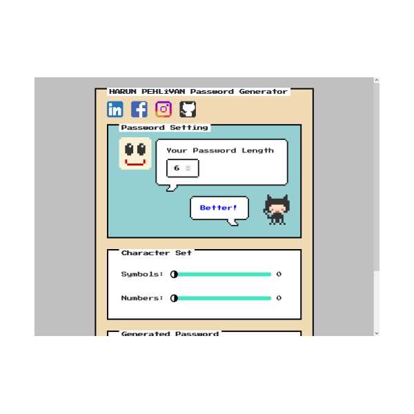8 BİT PASSWORD GENERATOR