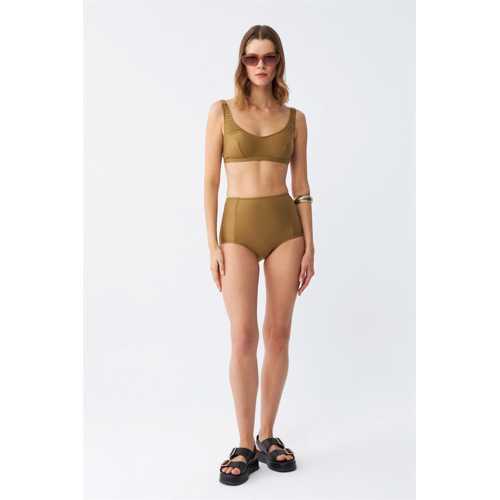 KADIN BASIC HARDAL PEDLI YÜKSEK BEL BIKINI TAKIMI