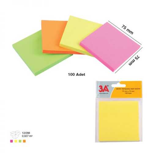 ARK POST-İT NEON TURUNCU 75MMX75MM 100LÜ 735 -12