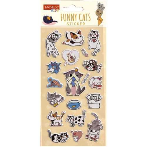 TANEX TNX-5095 FUNNY CATS STİCKER-2 PUFFY STİCKER