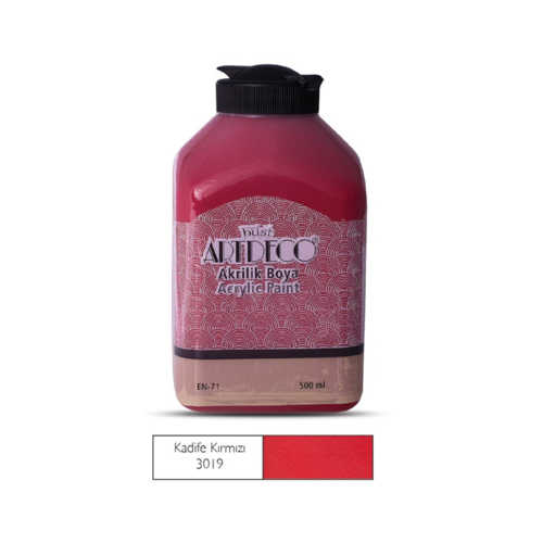 ARTDECO AKRİLİK BOYA 500ML 3019 KADİFE KIRMIZI