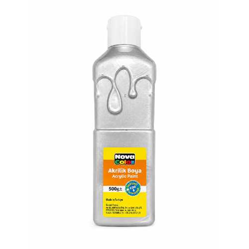 NOVA COLOR AKRİLİK BOYA 500GR GÜMÜŞ