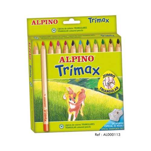 ALPİNO KURU BOYA TRİMAX JUMBO TAM BOY ÜÇGEN 12Lİ