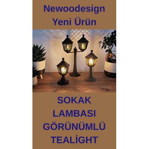 TEALİGHT - MİNİ SOKAK LAMBASI GÖRÜNÜMLÜ TEALİGHT