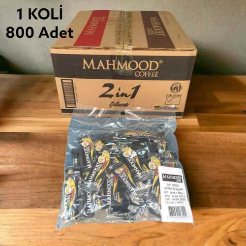 MAHMOOD COFFEE 2Sİ1 ARADA 6 GR X 800 ADET OTOBÜS İKRAMLIK HAZIR KAHVE 1 KOLİ
