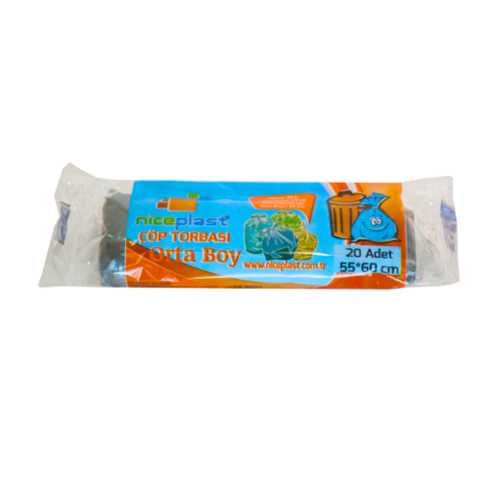 NİCE PLAST ÇÖP POŞETİ SİYAH ORTA 55X60 GZ0468