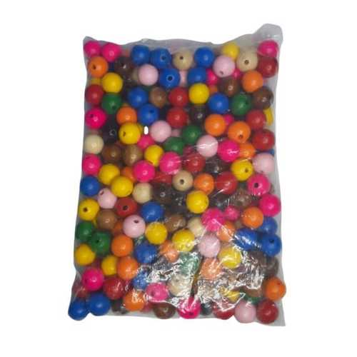 AHŞAP BONCUK RENKLİ 1KG 25MM YUVARLAK