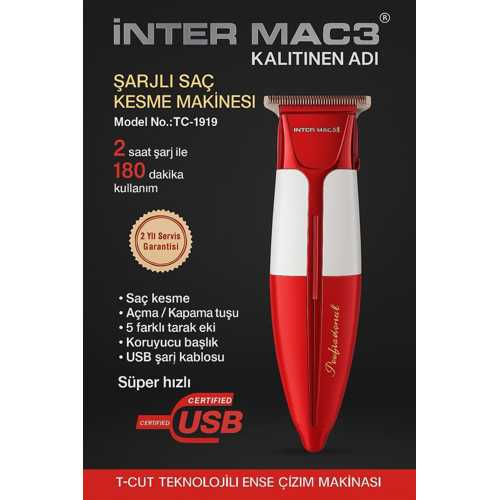 İNTER MAC3 ŞARJLI SAÇ KESME MAKİNESİ