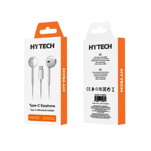 HYTECH HY-XBK53 TYPEC TELEFON UYUMLU BEYAZ KULAK İ