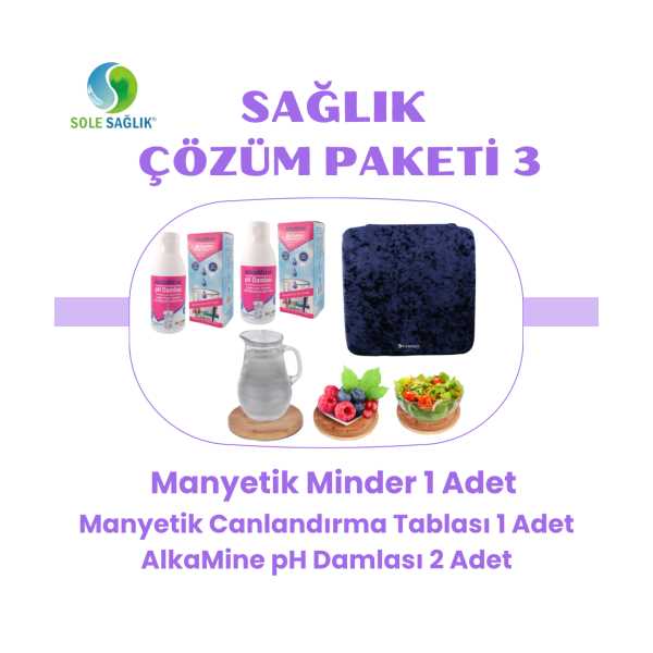 SOLE SAĞLIK ÇÖZÜM PAKETİ 3 (MANYETİK BANTLAR MİNDER 1 ADT,CANLANDIRMA TABLASI 1 ADT, ALKAMİNE 2 ADT)