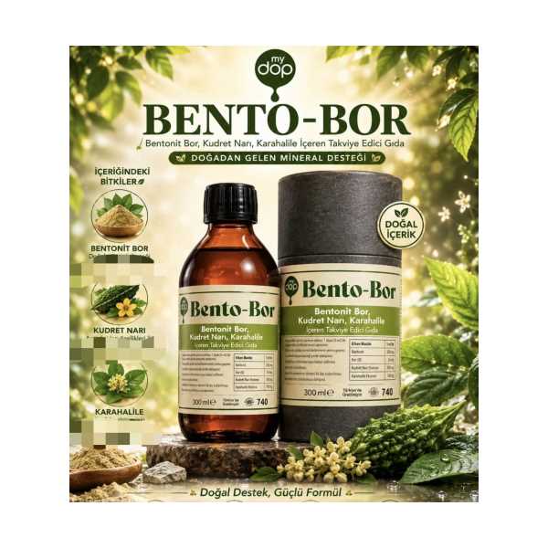 MY DOP BENTO BOR BENTONİT, BOR, KUDRET NARI VE KARAHALİLE İÇEREN TAKVİYE EDİCİ GIDA - 300 ML.