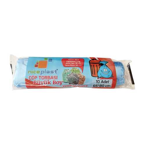 NİCE PLAST ÇÖP POŞETİ MAVİ BÜYÜK 65X80 GZ0286