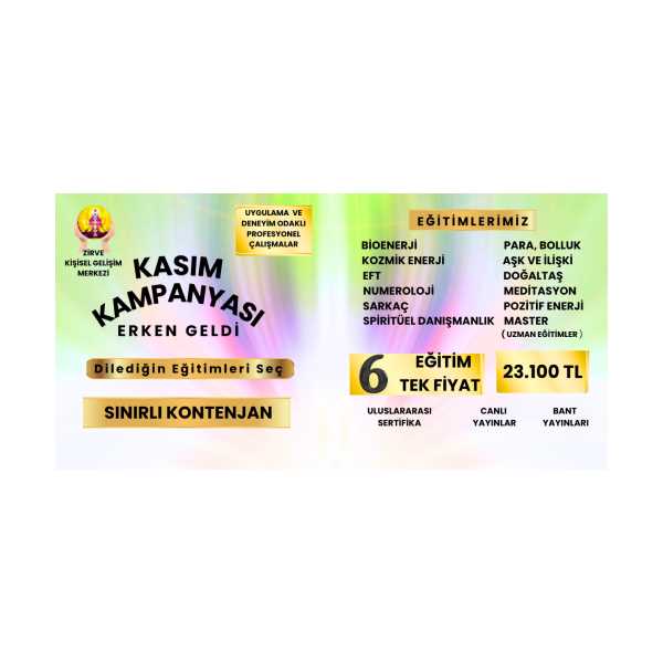 KASIM KAMPANYASI 6 EĞİTİM TEK FİYAT