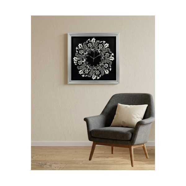 EL İŞÇİLİĞİ ÖZEL TASARIM KOMPOZİT DUVAR SAATİ  ÇELİK KALEMLE İŞLENMİŞ SANAT ESERİ (40X40 CM)