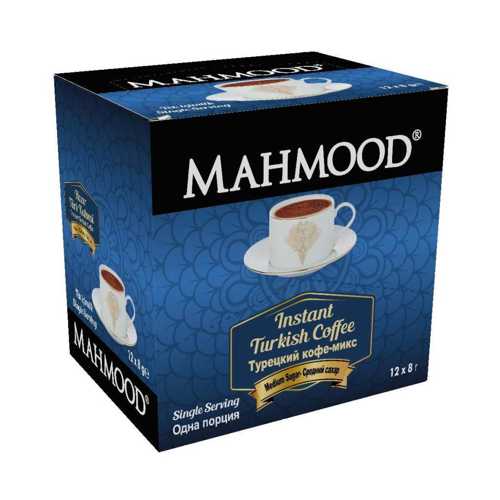 MAHMOOD COFFEE ORTA ŞEKERLİ TEK İÇİMLİK TÜRK KAHVESİ 12'Lİ 8 GR