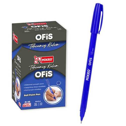 MİKRO M-40 TÜKENMEZ KALEM OFİS TİPİ MAVİ -50-
