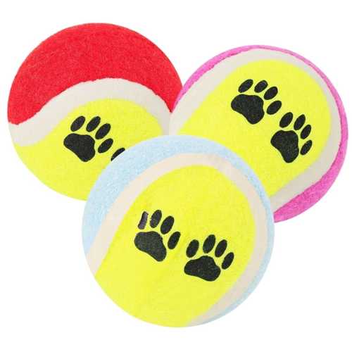3&AMP;APOS;LÜ RENKLİ DESENLİ TENİS TOPU KEDİ KÖPEK OYUNCAĞI (4172)