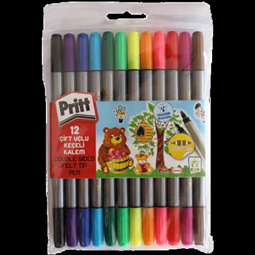 PRİTT KEÇELİ BOYA KALEMİ 12 RENK ÇİFT UÇ