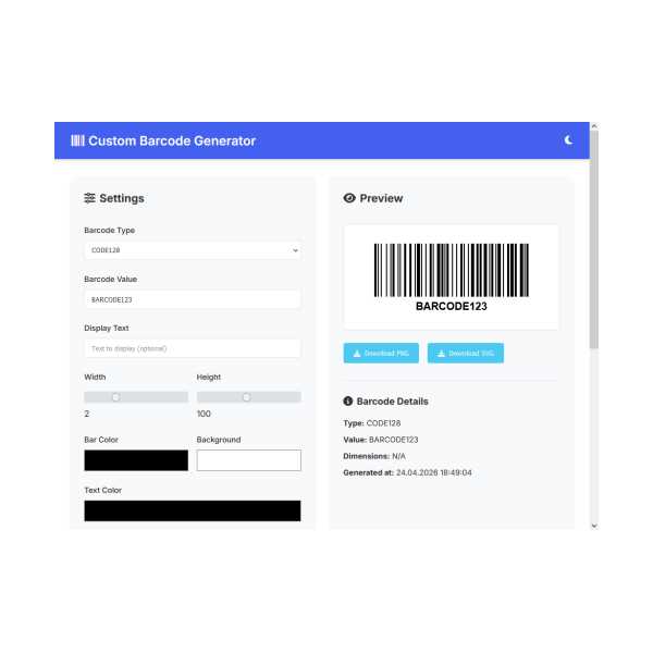 CUSTOM BARCODE GENERATOR – PROFESYONEL BARKOD OLUŞTURMA ARACI
