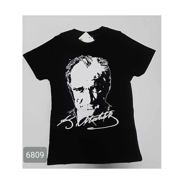 SİYAH ATATÜRK BASKILI TİŞÖRT ENSE İMZA (29 EKİM) (30 AĞUSTOS) (23 NİSAN) (UNİSEX) (ÇOCUK) (4 MEVSİM)