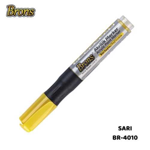 BRONS AKRİLİK MARKER KALEM SARI