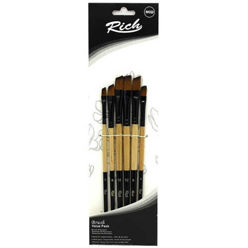 RİCH SET:4 YENİ SERİ 04 YAN KESİK FIRÇA 6 LI