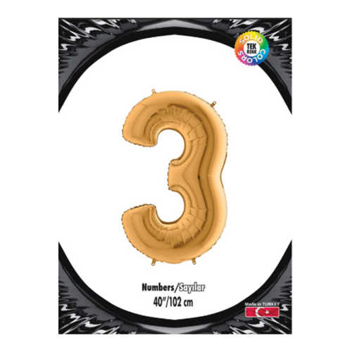 KİKAJOY RAKAM FOLYO BALON 40" ALTIN -3-