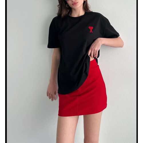 UNISEX BISIKLET YAKA BASKILI OVERSIZE T-SHIRT - SIYAH