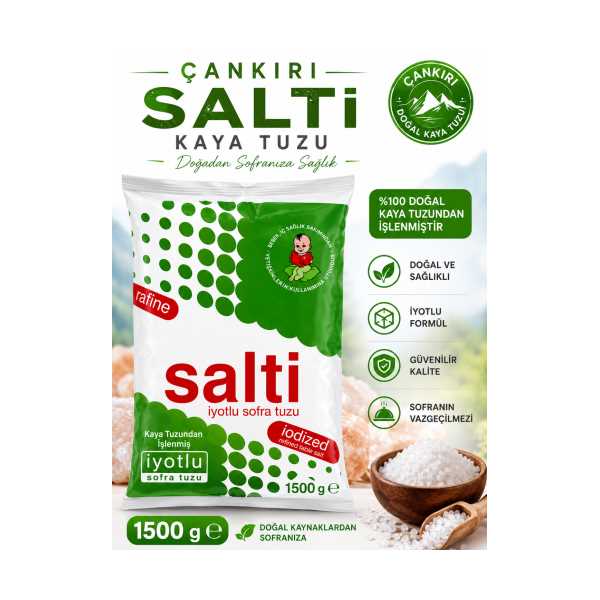 ÇANKIRI SALTİ SOFRALIK KAYA TUZU 1500 GR