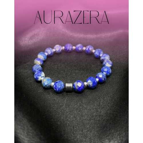 LAPIS LAZULI TAŞLI FASET KESIM DOĞAL TAŞ BILEKLIK