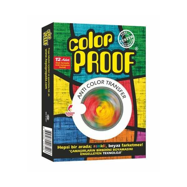 COLOR PROOF 1 KUTU = 12 ADET RENKLİ-BEYAZ ÇAMAŞIR MENDİLİ