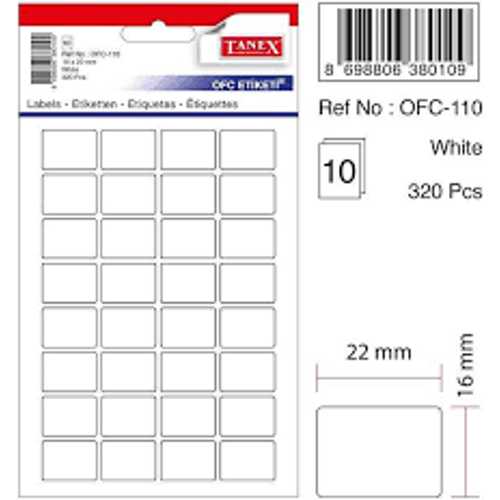 TANEX OFİS ETİKETİ 16X22MM OFC-110