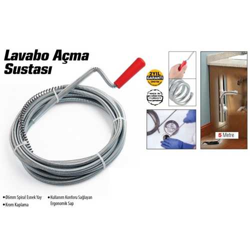 LAVABO VE GİDER BORULARI AÇACAĞI - LAVABO AÇMA SUSTASI - 5METRE