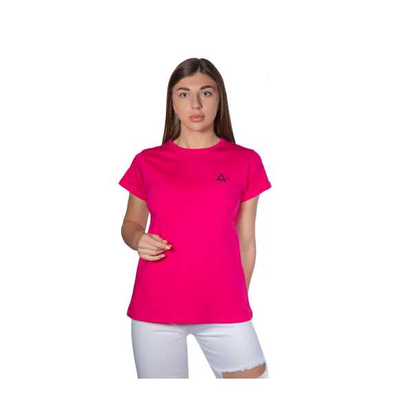  PAMUKLU LOGO BASKILI PEMBE T-SHİRT