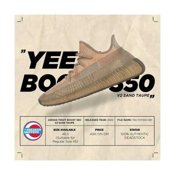 ADİDAS YEEZY BOOST 350 V2 SAND TAUPE ORİJİNAL 46,5 NUMARA SNEAKER SPOR AYAKKABI