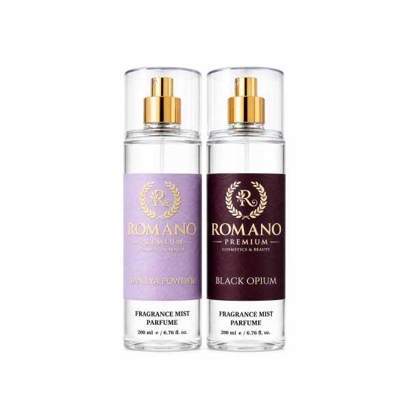 VANİLYA POWDER-BLACK OPİUM İKİLİ SET VÜCUT SPREYİ 200 ML KALICI YÜKSEK ESANS