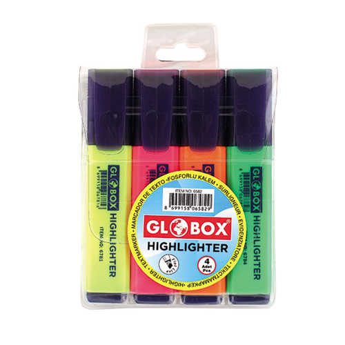 GLOBOX FOSFORLU KALEM 4LÜ RENK