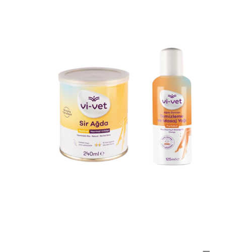 VI VET SIR KAVANOZ AĞDA NATURAL 240 GR + AĞDA SONRASI TEMIZLEME VE MASAJ YAĞI PORTAKAL 125ML