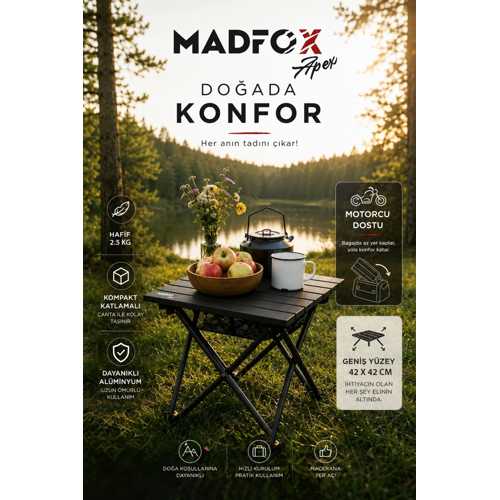 APEX KATLANABILIR ALÜMINYUM KAMP MASASI (MOTORCU MASASI)