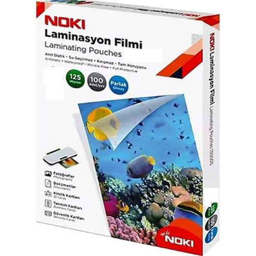 NOKİ LAMİNASYON FİLMİ PARLAK 125 MİC A4 100LÜ