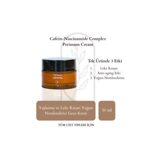 CAFEİN NİACİNAMİDE KOMPLEKSLİ KIRIŞIKLIK KARŞITI & SIKILAŞTIRICI PREMİUM YÜZ KREMİ – 50 ML