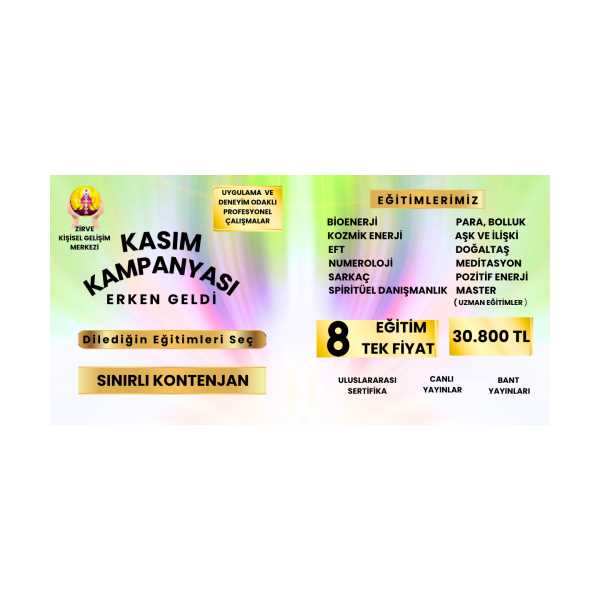 KASIM KAMPANYASI 8 EĞİTİM TEK FİYAT 