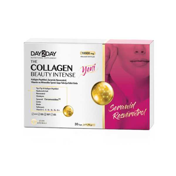ORZAX DAY2DAY THE COLLAGEN BEAUTY INTENSE (SERAMİD & RESVERATROL) 30 SAŞE X 11.75 GR.  ÇİLEK AROMALI