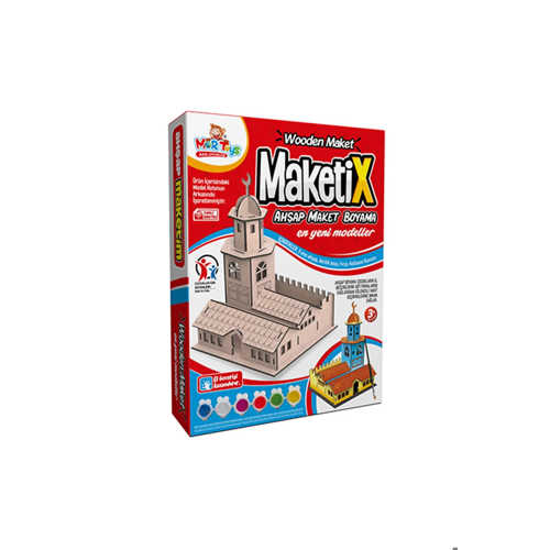 MAKETİX 3D AHŞAP BOYAMA SETİ KONAK EV 9788 + MESAKADEMİ OYUN SETİ HEDİYELİ