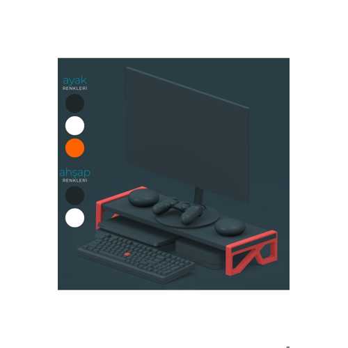 AHŞAP MONİTÖR VE LAPTOP YÜKSELTİCİ STANDI - KİŞİSELLEŞTİRİLEBİLİR