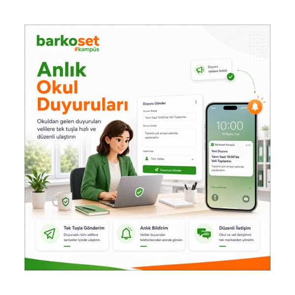 BARKOSET KAMPÜS - OKUL VE ÖĞRENCİ YÖNETİM SİSTEMİ (1 ÖĞRENCİ YILLIK LİSANS BAŞLATMA)